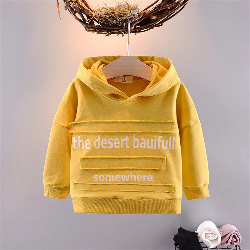 Meninos e Meninas Fora do Velo Novo Outono Pano Cabolsa Gola Hoodie Crianças Carta Manga Longa Topos Roupas 2020 3 High Quality Mamãe e Bebê