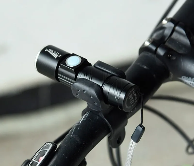 Велосипедные фары Mini-USB Перезаряжаемые Велоспорт Светодиодный лампы безопасности Предупреждение фронте велосипед фонарик с свет
