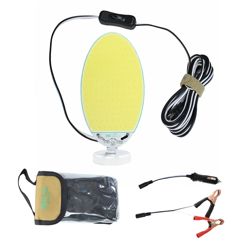 Kopen 360 licht 144 stks LEDs COB 12 v LED waterdichte Outdoor Lantaarn Camping Licht met magneet voor Road Trip Zelf drive Travelling