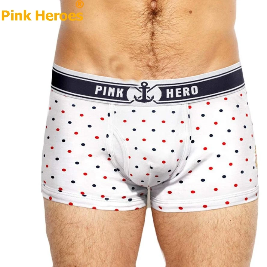 Pink Heroes, новая мода, мужские хлопковые боксеры для влюбленных, полкат, в горошек, гей, нижнее белье, Dec31, Прямая поставка
