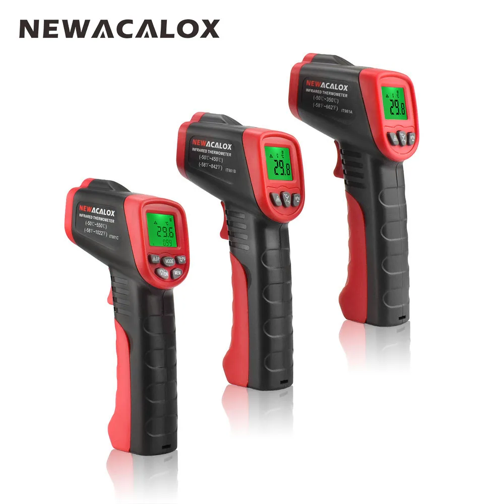 

NEWACALOX IR Infrared Digital Body Thermometer Non-contact Forehead Thermometer Tester Baby/Adult Temperature Measurement Tool
