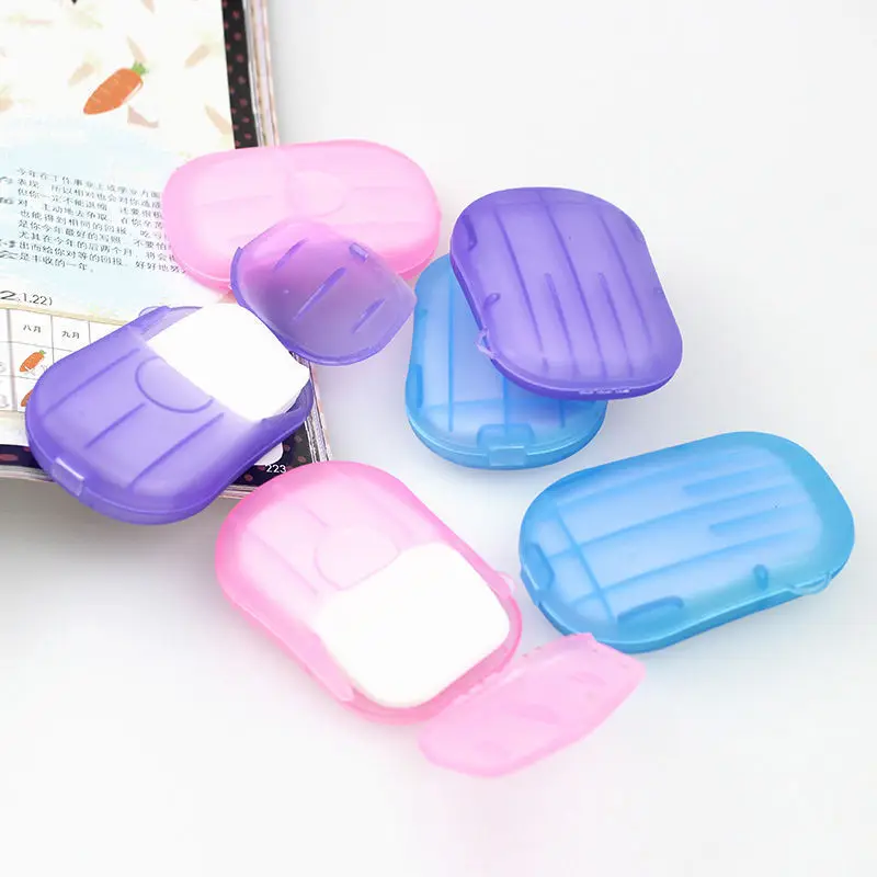 

New Convenient Washing Hand Bath Travel Scented Slice Sheets Foaming Box Paper Soap Home Hotel Bathroom Toilet Supplies Tools