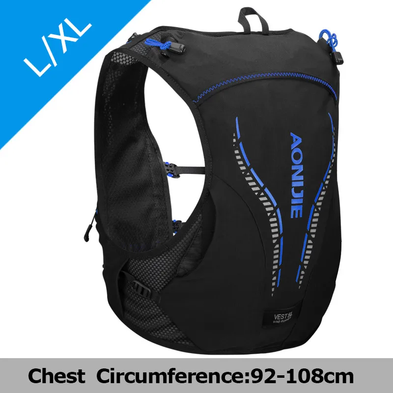 AONIJIE 5L жилет пакет дышащий Легкий Trail гидратации рюкзак сумка бутылка воды марафон бег Туризм Велоспорт - Цвет: Black Blue L-XL