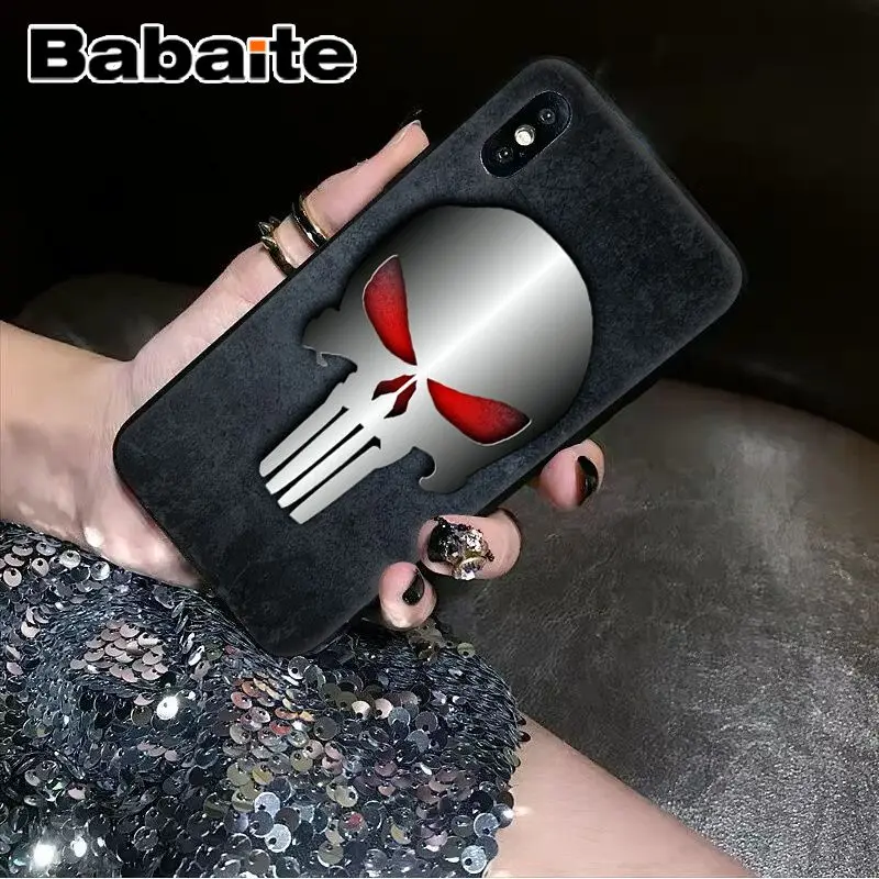 Babaite Каратель Череп DIY Роскошный Высокий протектор на конце чехол для iPhone 5 5Sx 6 7 7plus 8 8Plus X XS MAX XR - Цвет: A8