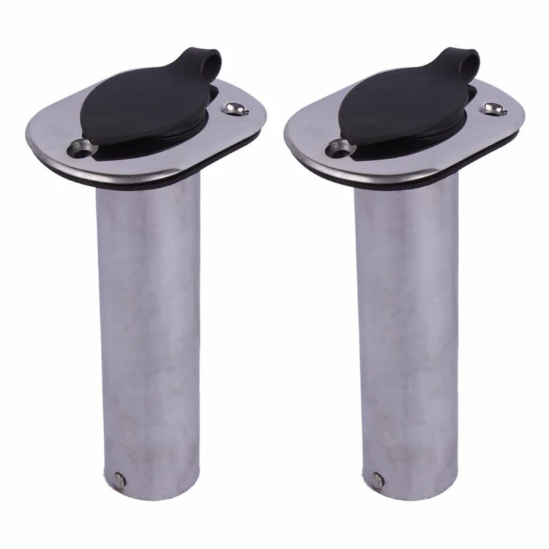 2PCS Flush Mount Stainless Steel fishing Rod Holders 90 Degree Exquisitein Marine Hardware from