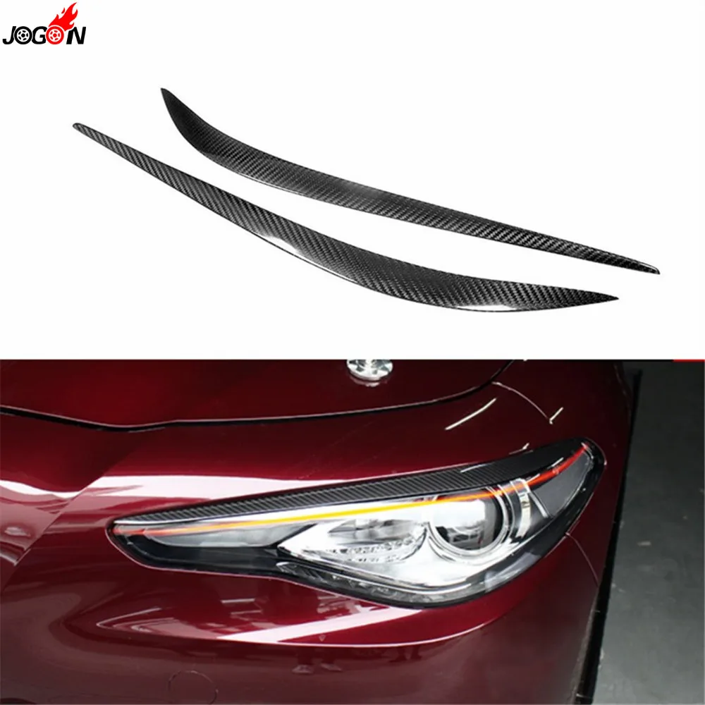 Carbon Fiber Front Headlight Head Light Lamp Cover Eyelid Eyelids