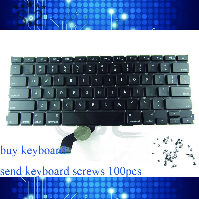 Новый A1425 США клавиатура для Macbook Pro retina 13 "2012 год механическая клавиатура отправки клавиатуры винты