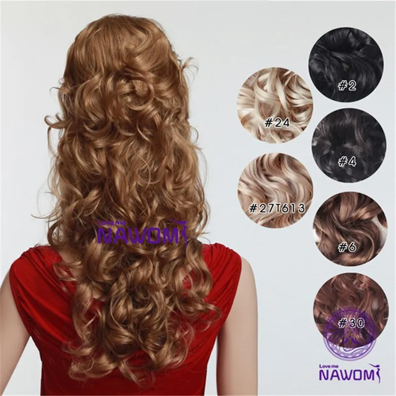 New Arrival 7pcs Clip In Synthetic Hair Extensions Long Body Wave