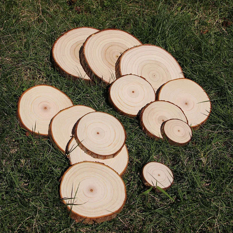5pcs Natural Wooden Cut Pieces Wood Chips Country Wedding