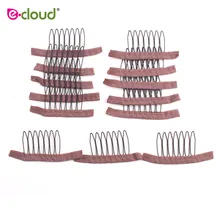 20 шт. коричневый гребень для парика с полиэстеровой тканью 7 зубов парик аксессуары волос гребень для парика s черный парик зажимы