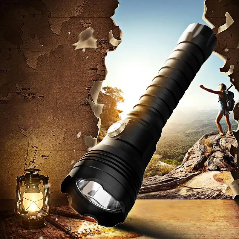 

4000LM LED Diving Flashlight 4 Modes IP88 Waterproof Alloy Flashlight Portable Outdoor Camping Hiking Torch Battery Powered