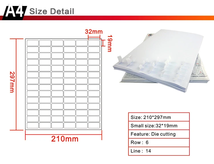 Etiqueta da Etiqueta Autoadesivo da Etiqueta para a Laser Jato de Tinta Folhas Brancas Pcs - a4 4200 Adesivos Pack Impressora 32x19mm Gl-44 50 84 2 da Etiqueta para a laser impressora jato de tinta 32x19mm