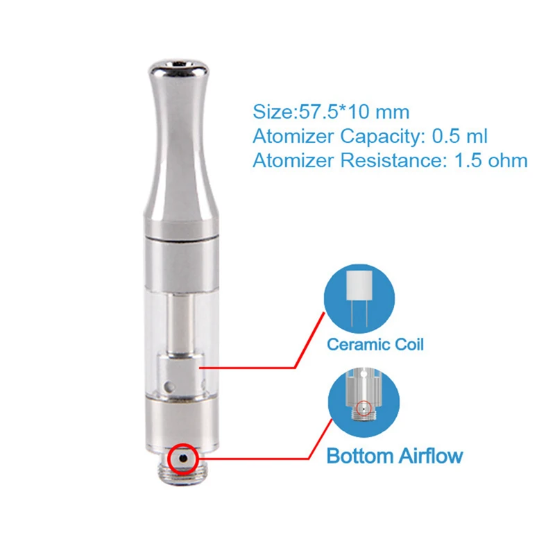 2 шт вапорайзер бак керамическая катушка стеклянный вапорайзер для 510 поток масла Vape ручка картридж толстый Vape картридж CBD с металлическим наконечником