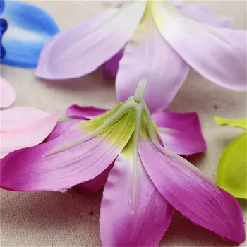 5psc Silk Gradient Orchid Artificial Flower Head For Wedding Decoration DIY Wreath Gift Scrapbooking Fake Flower