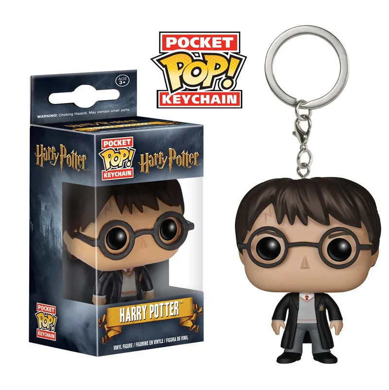 FUNKO POP Harry Potter Keychain Hermione Granger Lord Voldemort Dobby Albus Dumbledore pvc action Figure toys for children gift