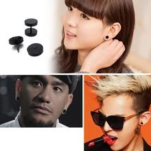 SexeMara 1 шт. модные серьги в стиле панк двусторонний круглый Болтовая шпилька серьги мужские готические штанги черная серьга мужские и женские ювелирные изделия