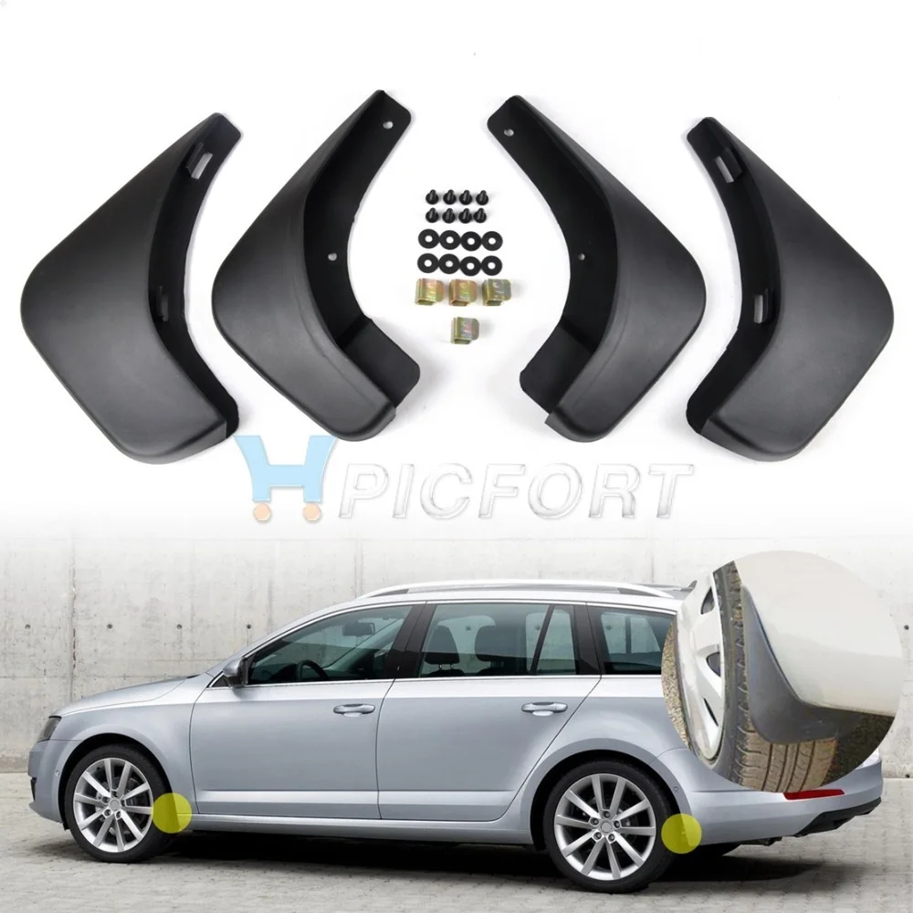 

CITALL 4pcs Black Mud Flaps Splash Guards Mudguard Mudflaps Fenders For Skoda Octavia Saloon 2004 2005 2006 2007 2008 2009-2012