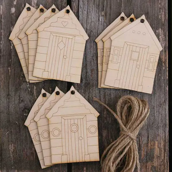 

Wooden Mixed Beach Hut Craft Shapes with Detail