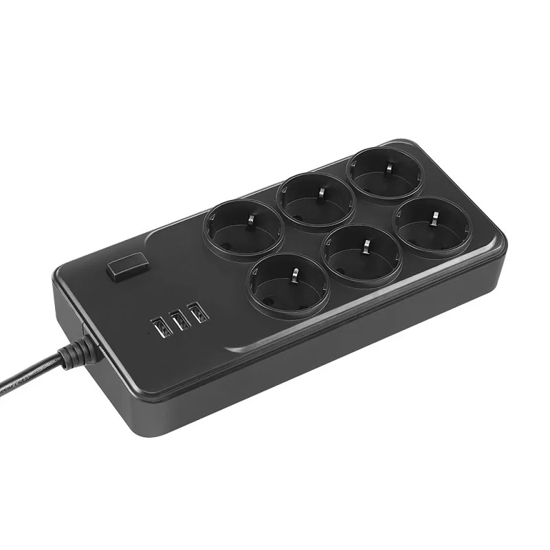 ЕС вилка Европейский USB smart power strip с разъемом переключателя 3 usb-порта для зарядки 16A 3600 Вт защита от перегрузки разъем enchufe