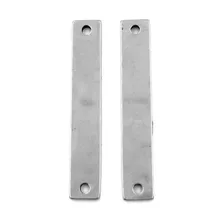 Stamping Tags Stainless Steel Connectors Connecteurs Jewelry Findings Silver Tone Rectangle Blank 38x6mm 10Pcs