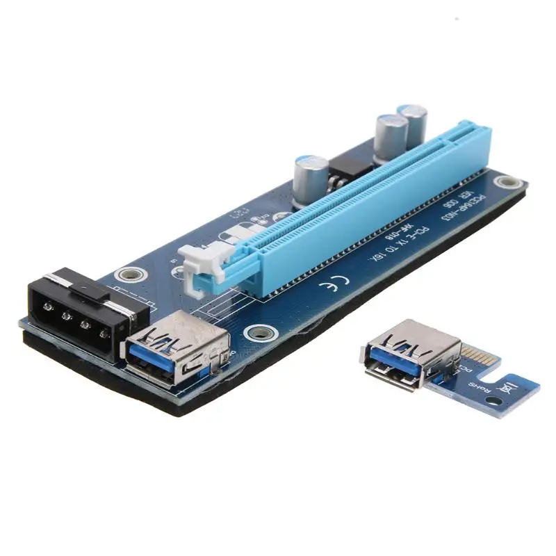 PCIE PCI Express Riser Card 1x до 16x с жесткими дисками SATA 15pin к 4pin Мощность& 60 см USB3.0 кабель для Майнинг Биткойн Майнер