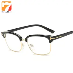 Очки ретро TF оправ Для мужчин компьютерные очки Винтаж Для Женщин Половина оптический прозрачные линзы очки Óculos lunettes