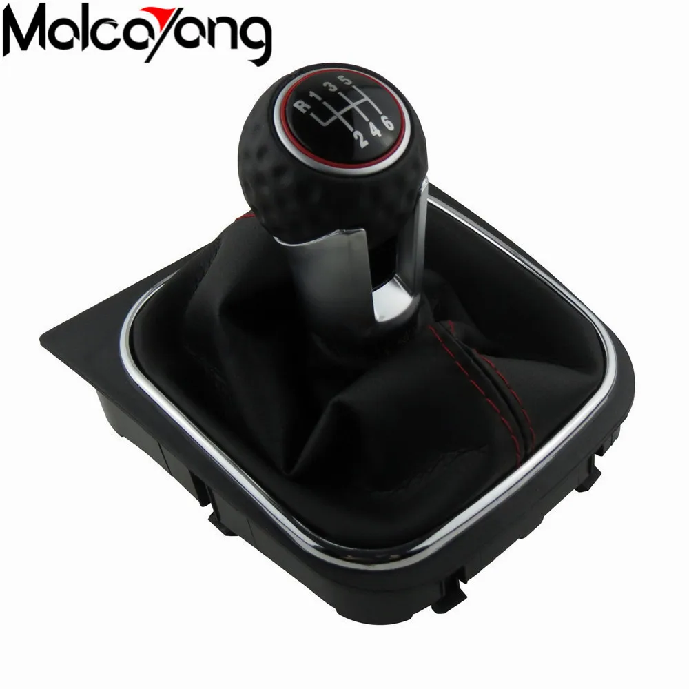 Для VW Golf 6 A6 MK6 GTI GTD R20 2009 2010 2011 2012 2013 автомобильный 5/6 скоростной рычаг переключения передач с кожаным голенищем
