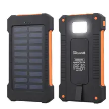 Dhlsolar Запасные Аккумуляторы для телефонов Водонепроницаемый 10000 мАч Солнечный Зарядное устройство 2 Порты USB внешний Зарядное устройство солнечный Мощность банка для смартфонов с подсветкой