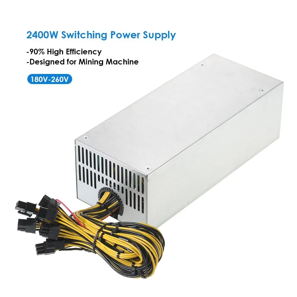 

90% Efficiency 2400W 180-260V Switching Server Power Supply Mining Machine Power Source for bitman bitcoin Ethereum S9 S7 L3 Rig