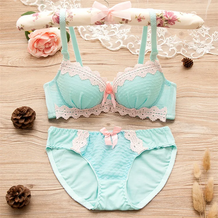 

2Pcs/Set Training Bra 12/14/16Y Teenage Girls Clothing Lace Briefs For Girls Underwear Lingerie envio gratis KW37