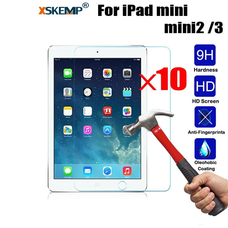 XSKEMP 10Pcs/Lot 0.3mm Real Tempered Glass For Apple iPad mini 2 3 Tablet Screen Protector 9H Toughened HD Protective Film Guard | Мобильные