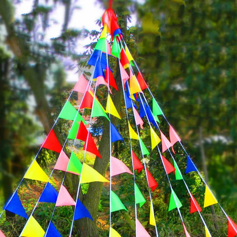 

Newest Triangle Bunting Small Hanging Flag Wedding Celebration String Banner Event Venue Decoration Props