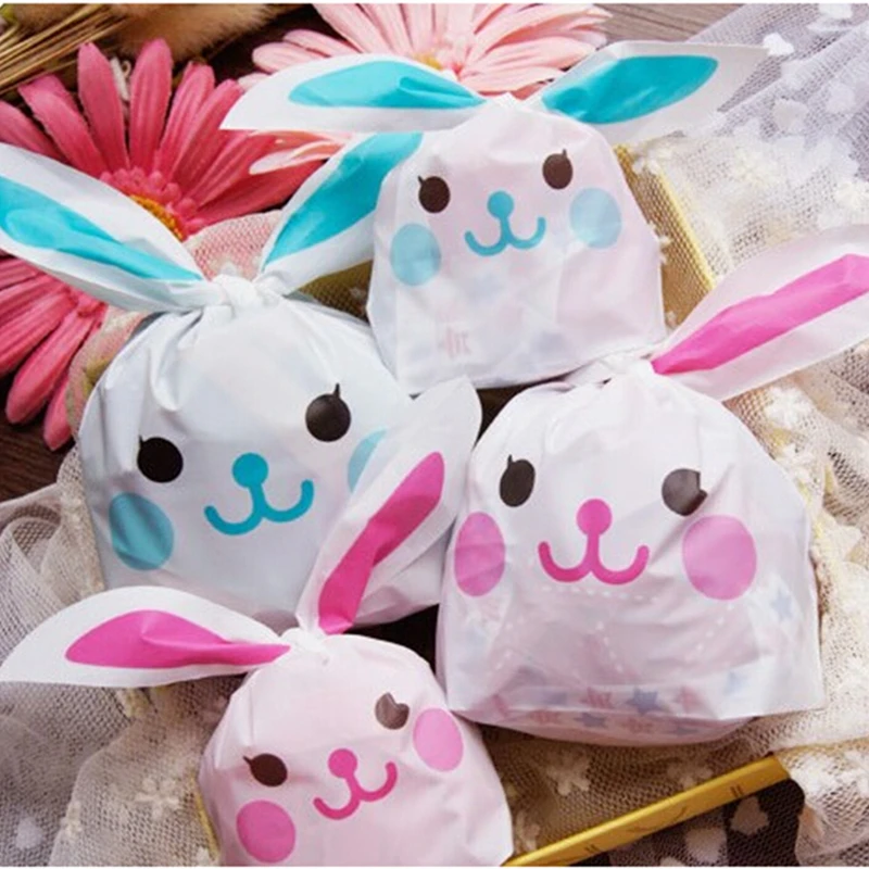 

20pcs rabbit ear cookie bags candy Biscuit Gift Packaging Bag Wedding Candy Gift Bags party Supplies
