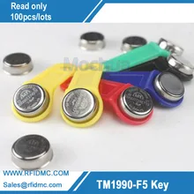 1990A-F5 Ibutton только для чтения Touch Memory ключ с держателем для патрулирования система-100 шт./лот