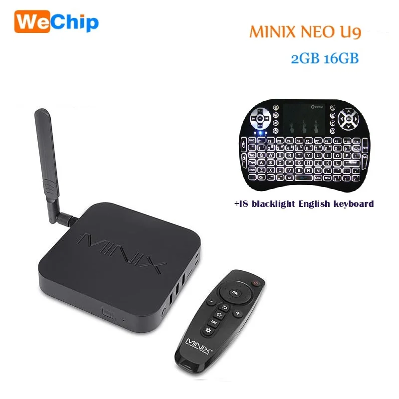 Wechip MINIX NEO U9-H Android 6.0.1 ТВ приставка Amlogic S912-H Восьмиядерный 2G/16G 802.11ac 2,4/5 GHz WiFi 4K HDR IP tv Смарт ТВ приставка ip tv - Цвет: MINIX NEO U9 BLI8