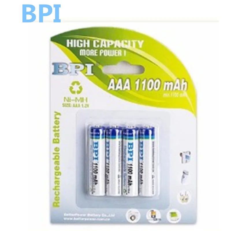 4pcs Подлинная карта, установленная BPI special times BPI AAA NiMH аккумуляторная батарея 1100mAh - Цвет: 4pcs