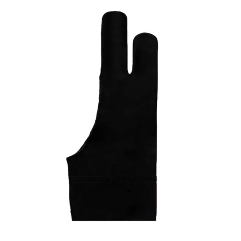 Черный 2 пальца противообрастающий, как для правой, так и для левой руки для искусства раскрашивания перчатка для любого графического рисунка планшета Черный Размер s m l