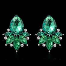 Женские модные серьги, Новое поступление, брендовые милые металлические серьги-гвоздики с кристаллами для женщин и девушек E379 381 382 397