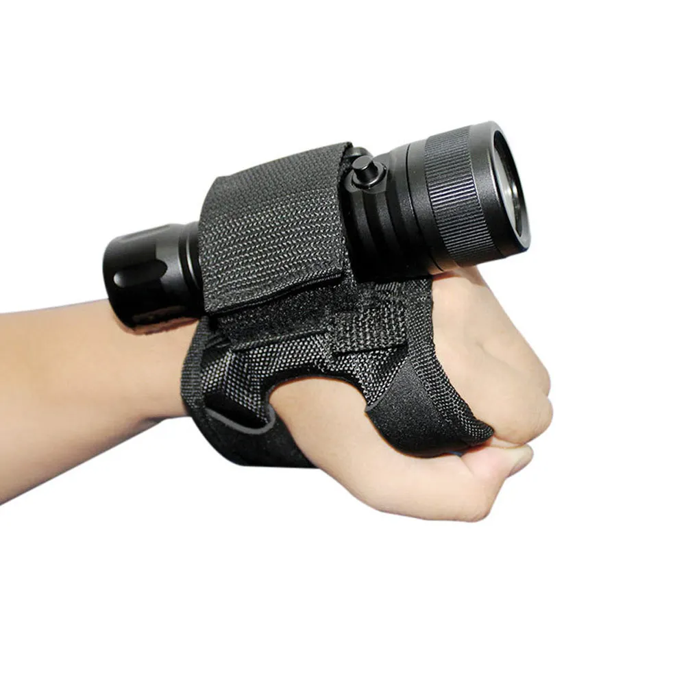 

Outdoor Wrist Strap Underwater Scuba Diving Dive LED Torch Flashlight Holder Soft Black Hand Arm Mount Wrist Strap Glove 1pc