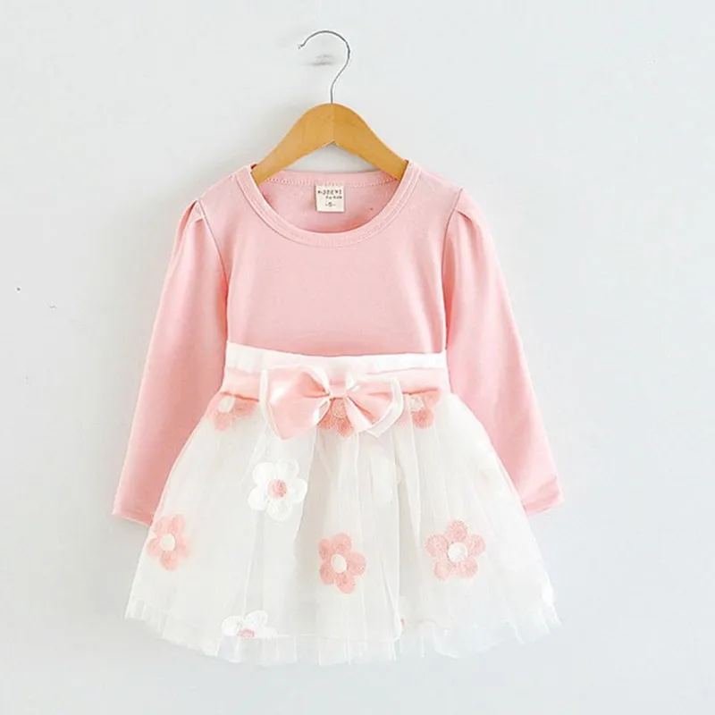 Осенне-зимнее платье для маленьких девочек детская одежда детские Платья с цветочным рисунком для малышей От 1 до 2 лет подарок на день рождения с длинными рукавами, Vestido, 12 24M