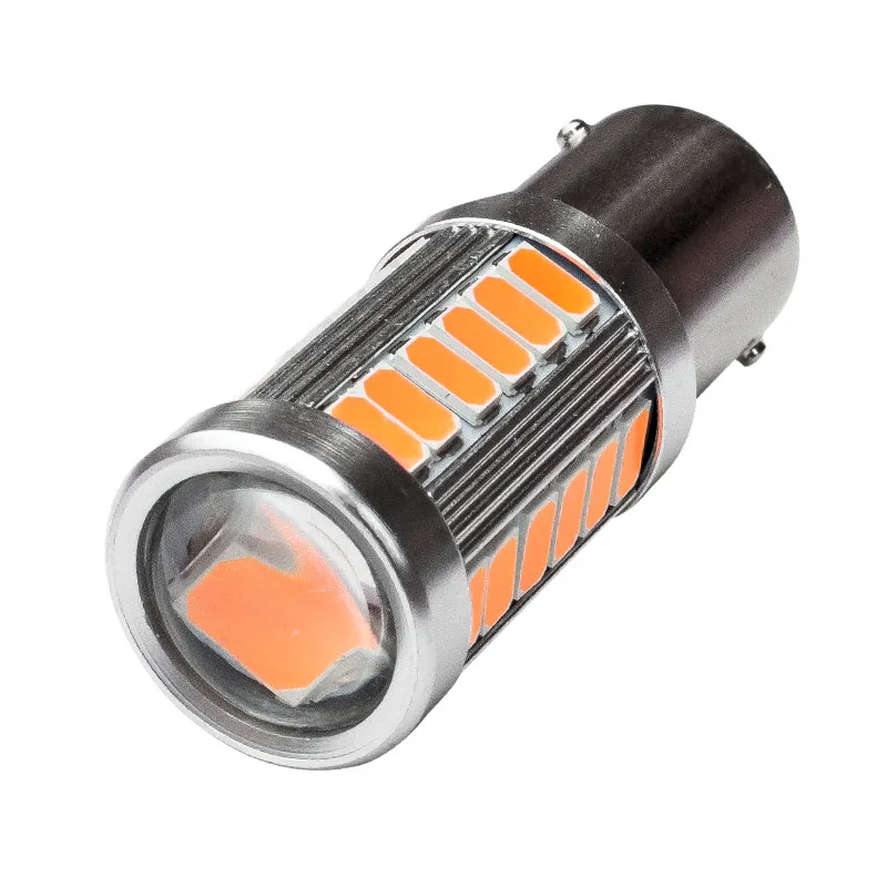 2 шт. Автомобильные светодиодные лампы 1156PY BAU15S PY21W 150 градусов 33 SMD 5630 1056 оранжевый