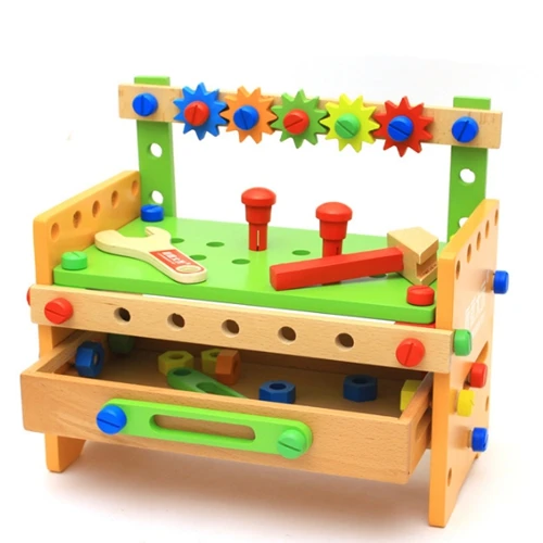 Montessori DiY wooden screw math toy for kids 3 year old removable toy assembling tool table learning Educational toys