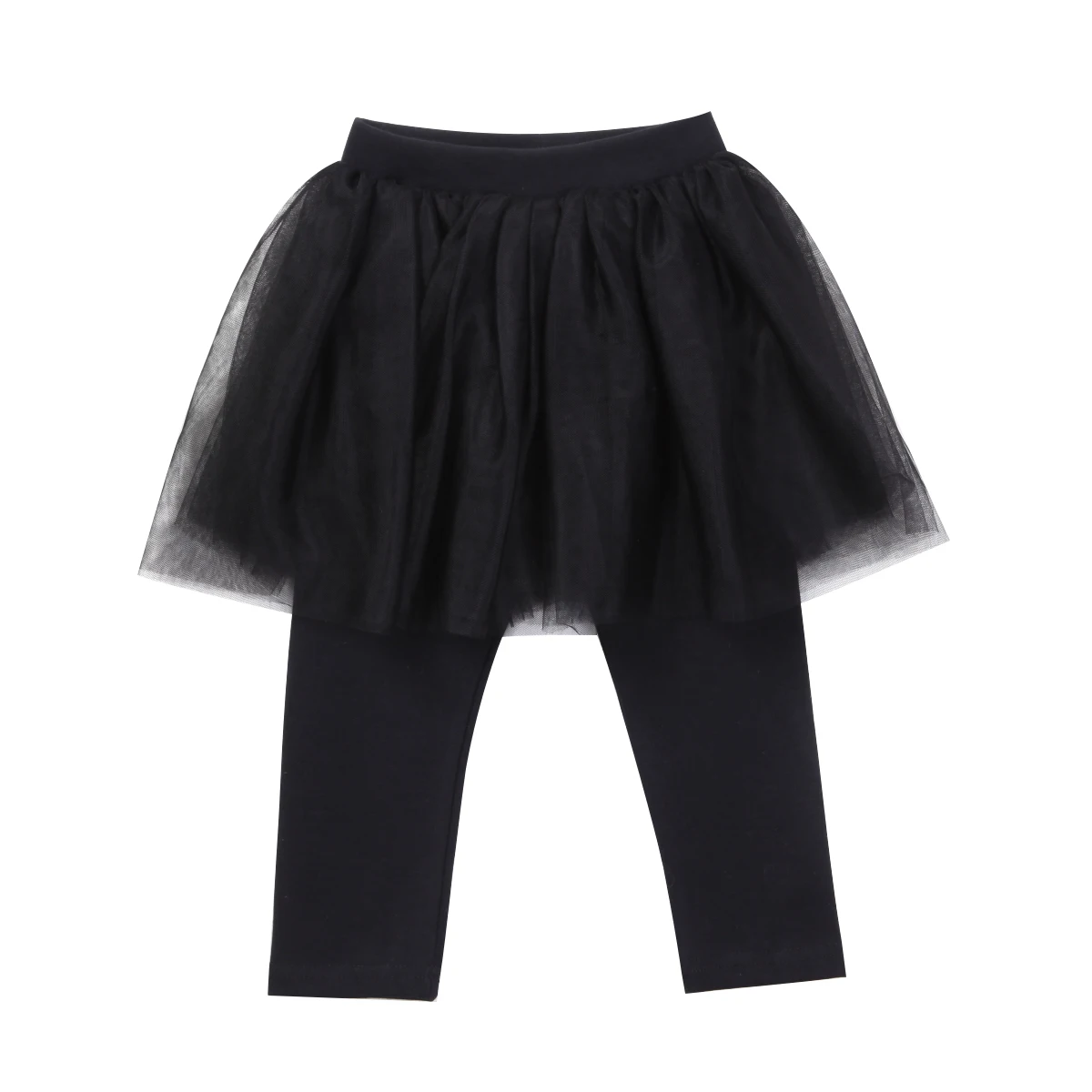 Детская Хлопковая кружевная юбка-пачка для маленьких девочек, леггинсы, штаны, юбка-брюки, От 1 до 6 лет - Цвет: Черный