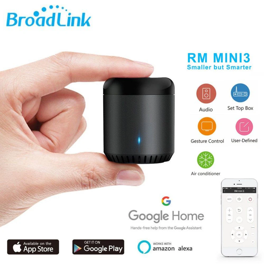 

Broadlink RM Mini 3 RM4C BestCon WiFi 4G IR Remote Control work Alexa Google Assistant IFTTT Smart Home TV AC APP Controller