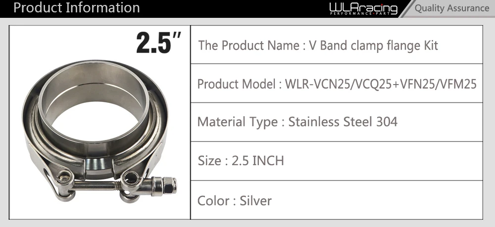 WLR RACING-2," SUS 304 нержавеющая сталь выхлоп V группа зажим фланец комплект быстросъемный Зажим мужской женский фланец или нормальный тип