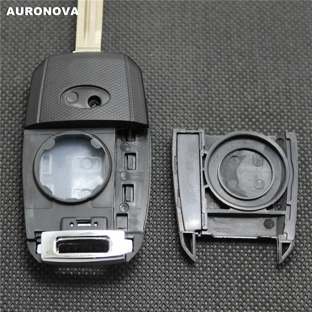 Auronova Заменить складной оболочки для Kia Carens Cerato Форте Rio K2 K3 K5 3 кнопки, необработанное лезвие дистанционный ключ для автомобиля чехол "сделай сам"