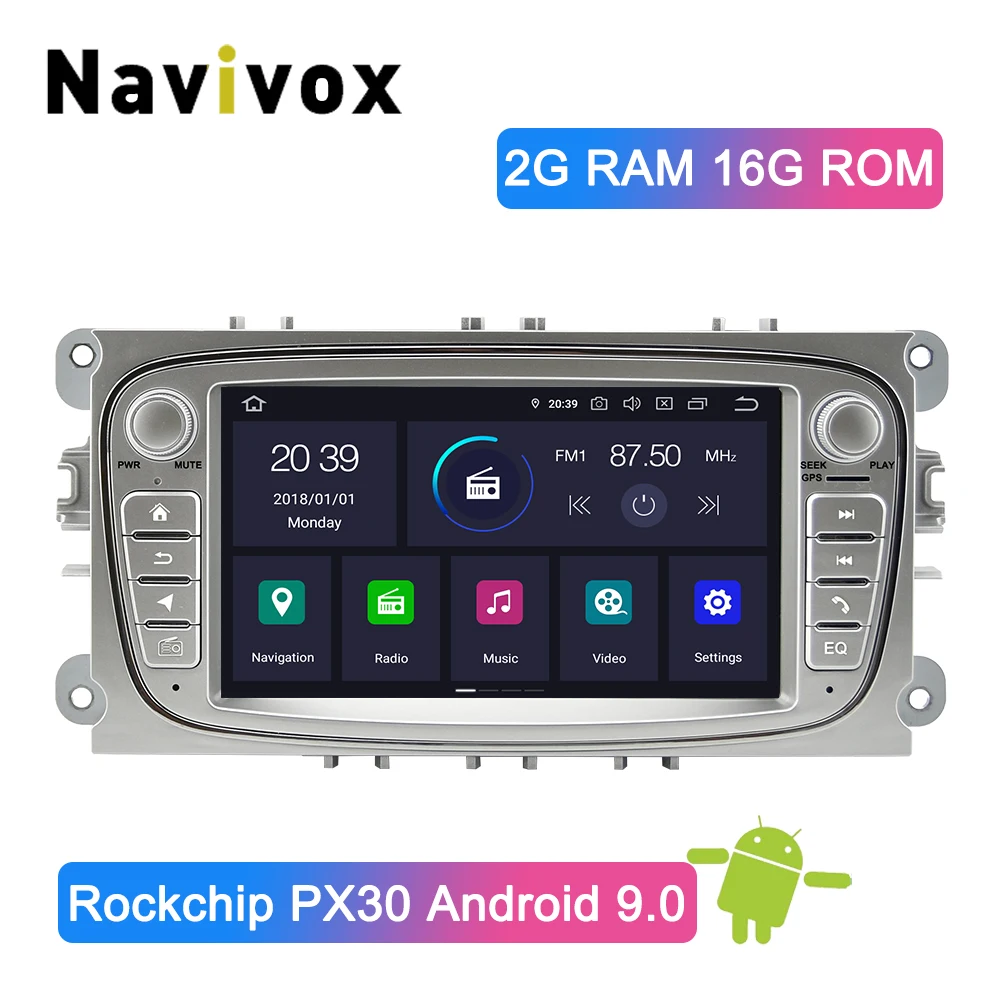 

Navivox 2 Din Car Multimedia Player for C-max S-Max Ford Focus 2 Mondeo 9 Galaxy Kuga Android Car Radio Stereo Head Unit NO DVD