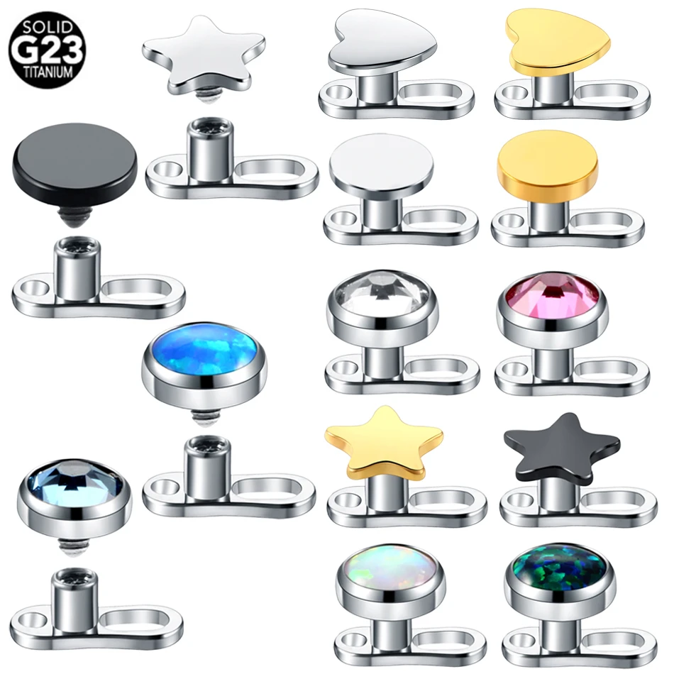 24 Pcs 4mm Flat Titanium IP Star Micro Dermal Anchor Top 14g 6 Colors 24 Pcs 4mm Flat Titanium IP Star Micro Dermal Anchor Top 14g 6 Colors