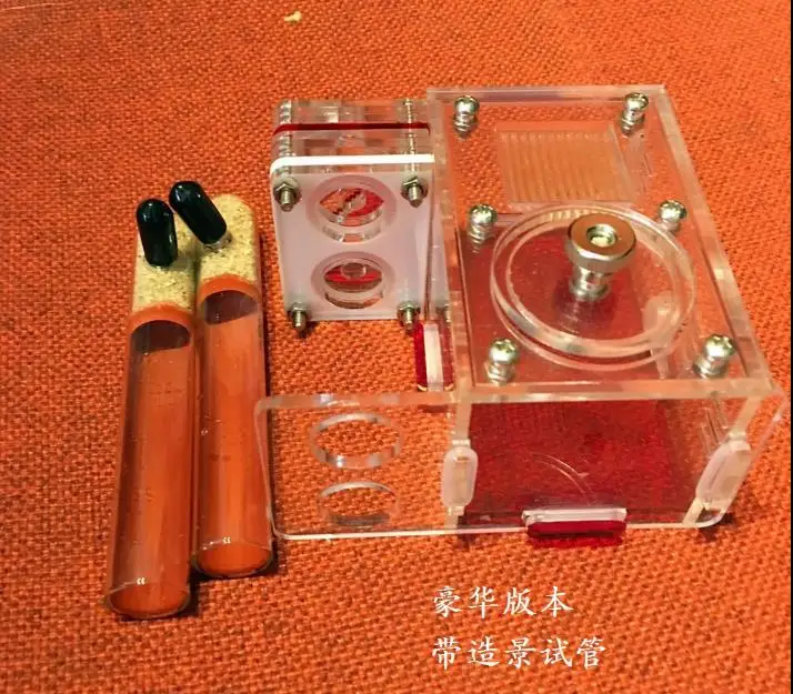 Новые мини 2 шт стеклянные трубки acryl ic муравьи гнездо для sientificic Abservation Granja de гормональные Nid Fourmis насекомых acryl муравьиная ферма - Цвет: red luxury tube
