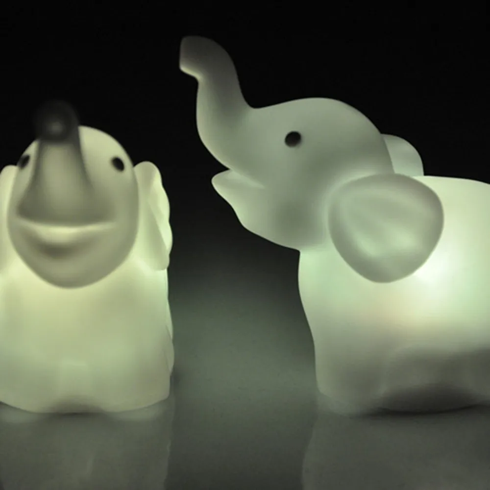SuperNight Cute Elephant LED Night Light Colorful Cartoon Animal Baby Kids Bedroom Bedside Table Lamp Wedding Home Decoration  (4)